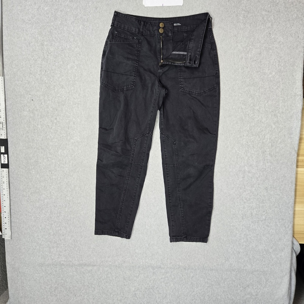 Pilcro Women Pants 26P Black Chino Taper Button Zipper 25" Inseam